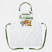 ワイルドワンジャングルサファリ動物園の動物双生児おばあちゃん エプロン (正面)