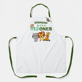 ワイルドワンジャングルサファリ動物園の動物双生児おばあちゃん エプロン