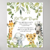 ワイルドワンジャングルサファリ深夜おむつ ポスター (正面)