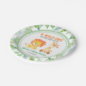 ワイルドワンジャングルサファリ男の赤ちゃんシャワースプリンクル ペーパープレート (アングル)