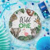 ワイルドワンジャングルサファリ男の赤ちゃん1歳 ペーパープレート (パーティー)