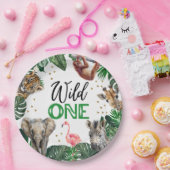 ワイルドワンジャングルサファリ男の赤ちゃん1歳 ペーパープレート (パーティー)