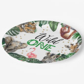 ワイルドワンジャングルサファリ男の赤ちゃん1歳 ペーパープレート (アングル)