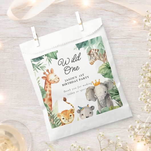 ワイルドワンジャングルサファリ誕生日 フェイバーバッグ (クリップ留めされた状態)
