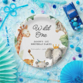 ワイルドワンジャングルサファリ誕生日 ペーパープレート (パーティー)