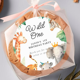 ワイルドワンジャングルサファリ誕生日 ラウンドシール