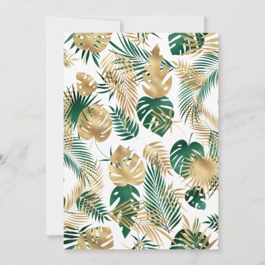 ワイルドワンジャングルサファリ金ゴールドグリーン1日 招待状 (裏面)