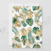 ワイルドワンジャングルサファリ金ゴールドグリーン1日 招待状 (裏面)