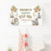 ワイルドワンジャングルサファリ1日バースデーバナー 横断幕 (インサイチュ)