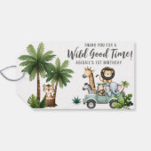 ワイルドワンジャングルサファリ1歳の誕生日パーティー ギフトタグ (裏面横)