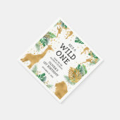 ワイルドワンジャングルサファリ1歳の誕生日パーティー スタンダードカクテルナプキン (角)