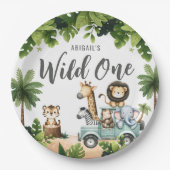 ワイルドワンジャングルサファリ1歳の誕生日パーティー ペーパープレート (正面)