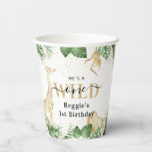 ワイルドワンジャングルサファリ1歳の誕生日パーティー 紙コップ (裏面)