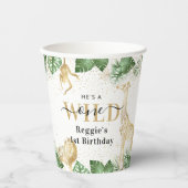 ワイルドワンジャングルサファリ1歳の誕生日パーティー 紙コップ (正面)