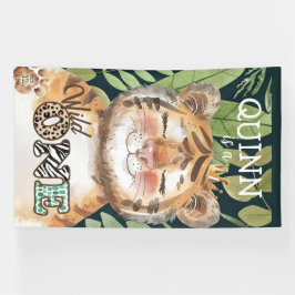 ワイルドワンジャングルサファリ1stバースデーウェルカムサイン 横断幕