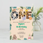 ワイルドワンジャングルサファリ1st誕生日招待状 招待状 (スタンド正面)