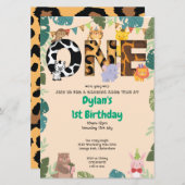 ワイルドワンジャングルサファリ1st誕生日招待状 招待状 (正面/裏面)