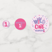 ワイルドワンジャングルテーマガールファースト誕生日 コンフェッティ (正面)