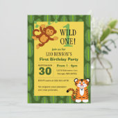 ワイルドワンジャングルファースト誕生日 招待状 (スタンド正面)