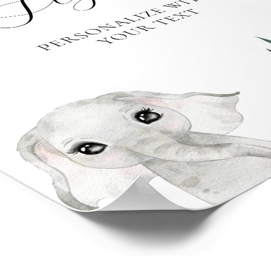 ワイルドワンジャングルベビーシャワーカスタム文字サイン ポスター (角)