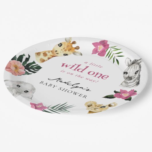 ワイルドワンジャングルベビーシャワー ペーパープレート (アングル)