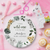 ワイルドワンジャングルベビーシャワー ペーパープレート (パーティー)