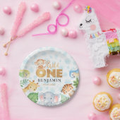 ワイルドワンジャングル動物1st誕生日パーティーP ペーパープレート (パーティー)