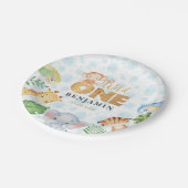 ワイルドワンジャングル動物1st誕生日パーティーP ペーパープレート (アングル)