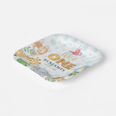 ワイルドワンジャングル動物1st誕生日パーティーP ペーパープレート (傾斜あり)