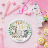 ワイルドワンジャングル第1誕生日紙プレート ペーパープレート (パーティー)