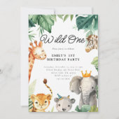 ワイルドワンジャングル誕生日招待状 招待状 (正面)