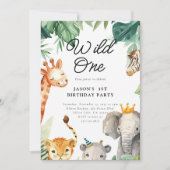 ワイルドワンジャングル誕生日招待状 招待状 (正面)