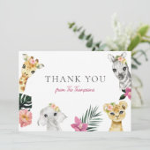 ワイルドワンジャングル赤ちゃんシャワーありがとう サンキューカード (スタンド正面)