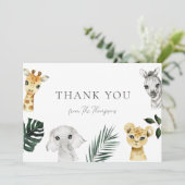 ワイルドワンジャングル赤ちゃんシャワーありがとう サンキューカード (スタンド正面)