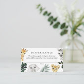 ワイルドワンジャングル赤ちゃんシャワーおむつラッフル エンクロージャーカード (スタンド正面)
