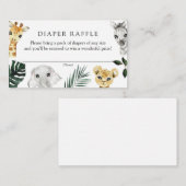 ワイルドワンジャングル赤ちゃんシャワーおむつラッフル エンクロージャーカード (正面/裏面)