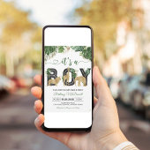 ワイルドワンジャングル金ゴールドベビーシャワーボーイ 招待状