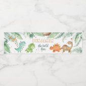 ワイルドワンジュラシック恐竜1歳の誕生日 ペットボトルラベル (シングルラベル)