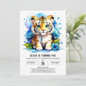 ワイルドワンズタイガーボーイ誕生日招待状 招待状 (スタンド正面)