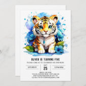 ワイルドワンズタイガーボーイ誕生日招待状 招待状 (正面/裏面)