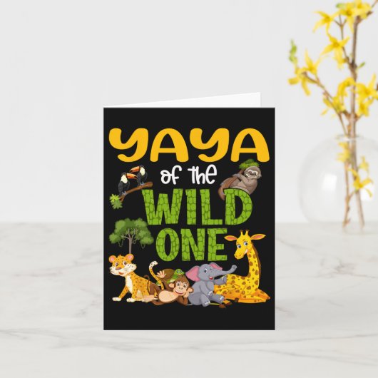 ワイルドワンズビーズサファリジャングルの誕生日ヤヤヤ カード (黄色い花)