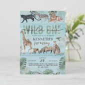 ワイルドワンズーアニマル誕生日招待状 招待状 (スタンド正面)