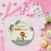 ワイルドワンタイガージャングルファースト誕生日 ペーパープレート (パーティー)