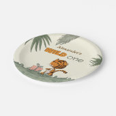 ワイルドワンタイガージャングルファースト誕生日 ペーパープレート (アングル)