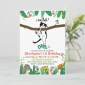 ワイルドワンタキシード子猫キッズ1st誕生日招待状 招待状 (スタンド正面)