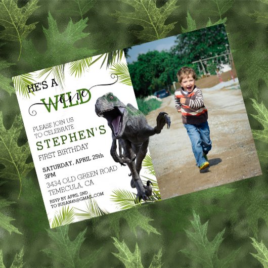 ワイルドワンダノスジュラシックフォトラプター誕生日 招待状