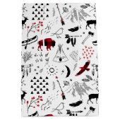 ワイルドワンダフルクリスマスパターンレッド/ブラックID604 ミディアムペーパーバッグ (裏面)