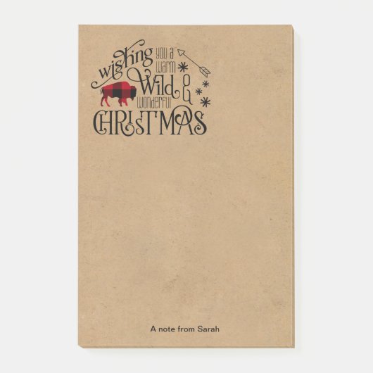 ワイルドワンダートクリスマスバッファロープレイド/クラフトID604 ポストイット (正面)