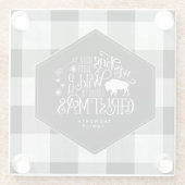 ワイルドワンダートクリスマスブラックバッファロープレイドID604 ガラスコースター (裏面)