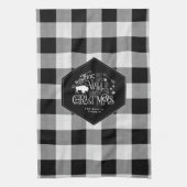 ワイルドワンダートクリスマスブラックバッファロープレイドID604 キッチンタオル (縦)